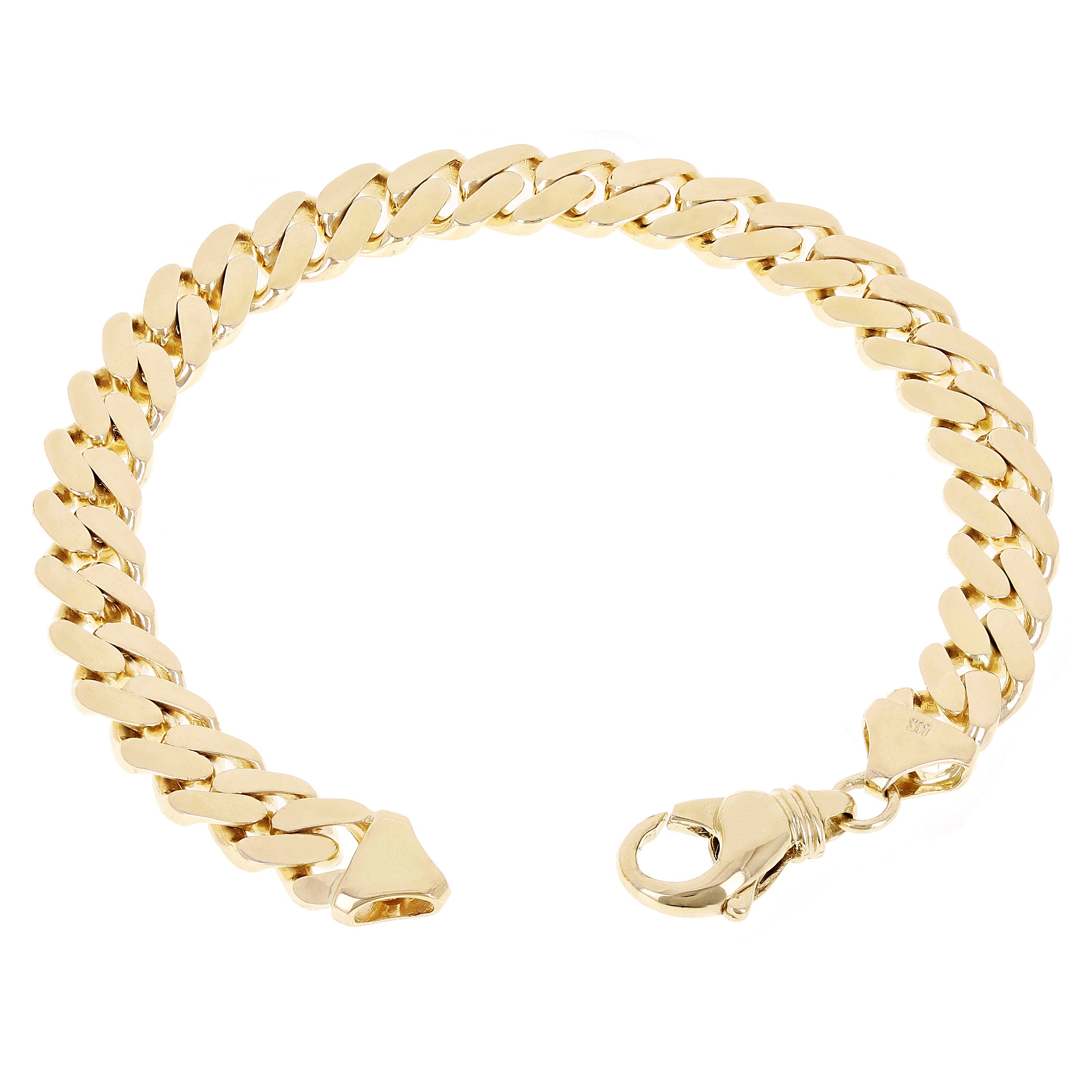 Men's 14k Yellow Gold Solid Miami Cuban Link Bracelet 7" 9.5mm 36.6 grams - 7"