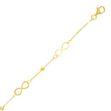 Italian 14k Yellow Gold Ball Bead Infinity Link Anchor Bracelet 6.25" 4.5 grams