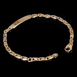 Italian 14k Two Tone Gold Engravable Baby Kids ID Bracelet 7.25" 4.7mm 3.4 grams