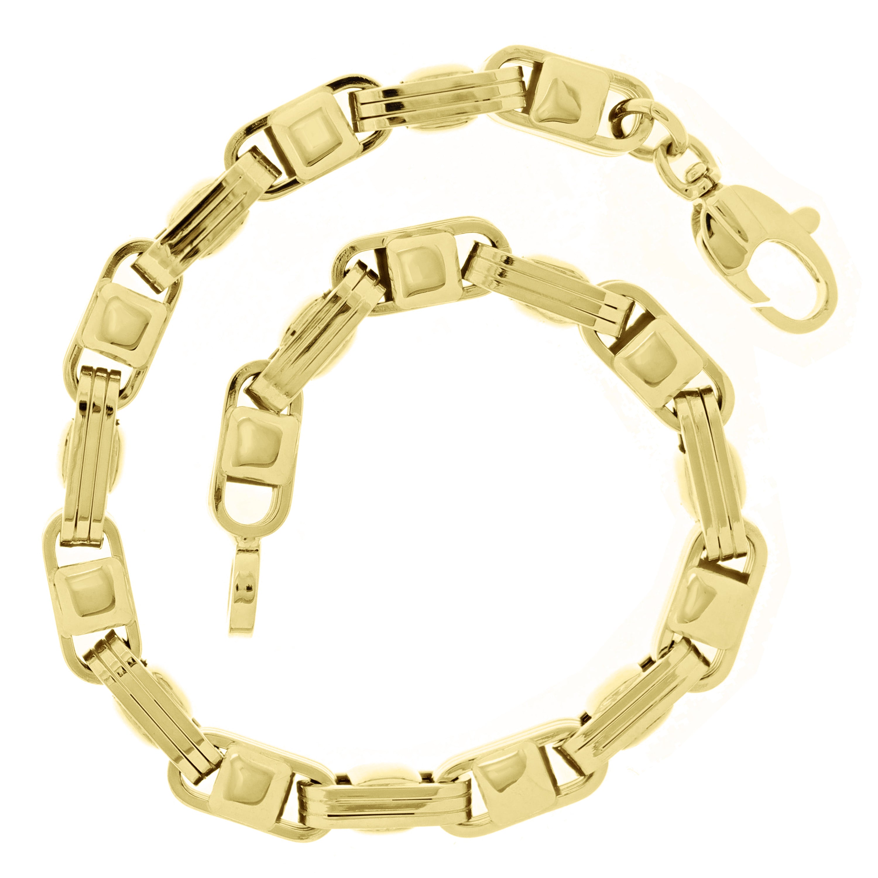 Italian 14k Yellow Gold Hollow Mariner Link Chain Bracelet 8.5" 5.8mm 10.7 grams