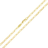 Italian 14k Yellow Gold Hollow Paper Clip Link Chain Necklace 18" 2.5mm 2.3 grams - 18" 2.3 grams