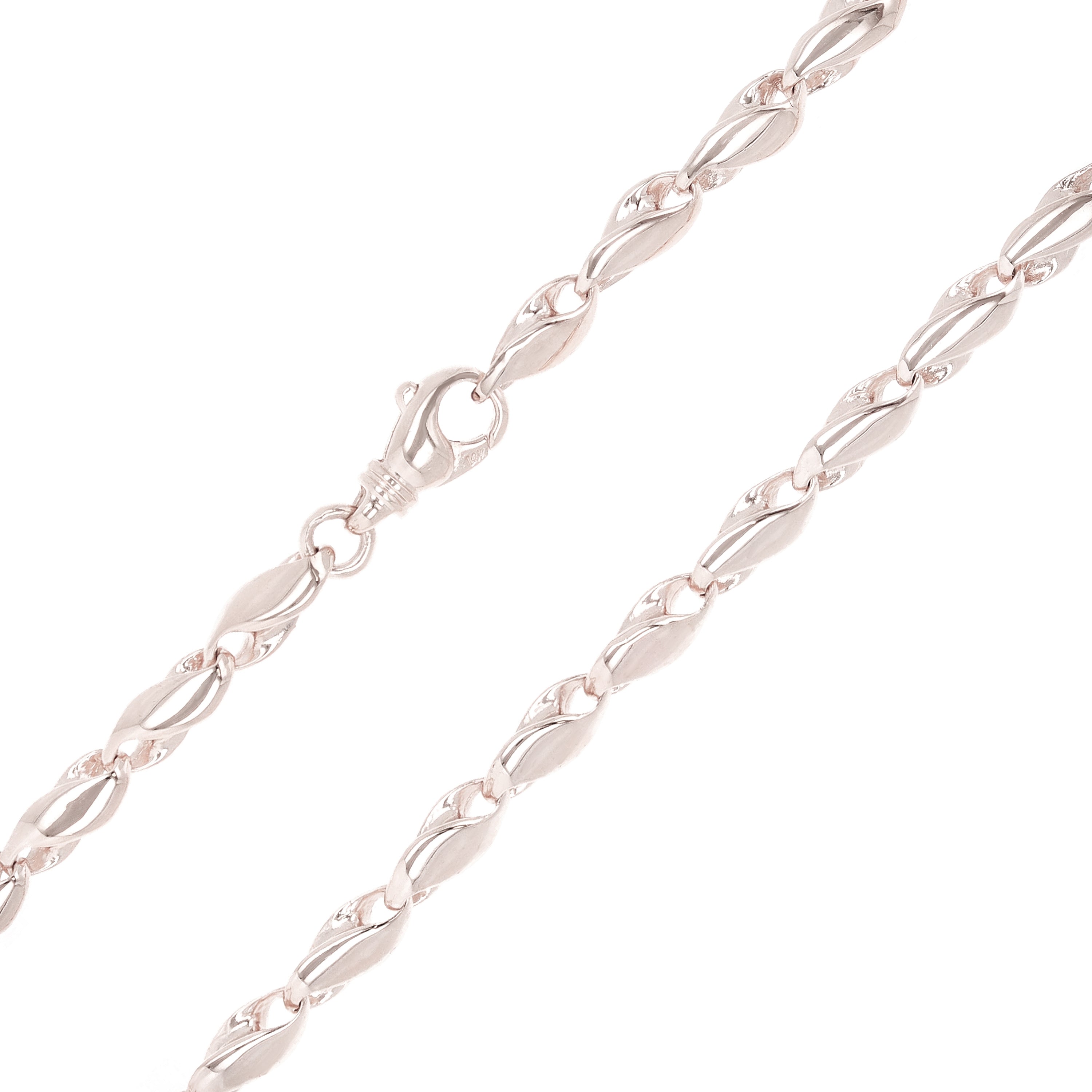 14k White Gold Handmade Fashion Link Necklace 26" 5.8mm - White,26"