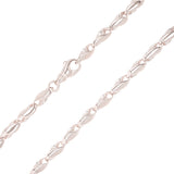 10k White Gold Fancy Link Chain Necklace 30" 5.82mm - White,30"