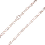 14k White Gold Handmade Fashion Link Necklace 26" 5.8mm - White,26"
