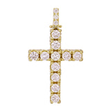 14k Yellow or White Gold 1.79ctw Diamond Cross Pendant Iced Out