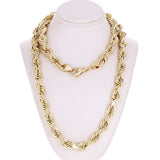 14k Yellow Gold Solid Diamond Cut Rope Chain Necklace 16" 12mm - 16",12mm