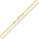 14k Yellow Gold Solid Diamond Cut Rope Chain Necklace 16"-30" 1.5mm to 12mm - 16"