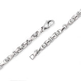 14k White Gold Solid Handmade Fashion Link Bracelet 7.75" 5mm 17.3 grams - White,7.8" 17.3 grams