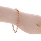 Italian 14k Rose Gold Solid U Shape Hardwear Link Bracelet 7.75" 5mm 5.5 grams - Rose