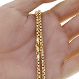 Italian 14k Yellow Gold Venetian Box Chain Necklace 18" 3.4mm 11.5 grams