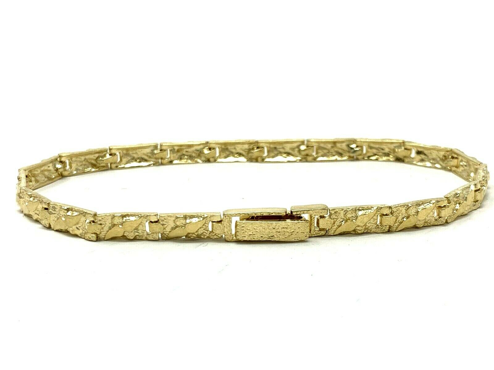 14k Yellow Gold Solid Chunky Nugget Bracelet 8.25"- 8.75" 4.75mm 10.8 grams - 8.75"