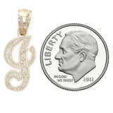14k Yellow Gold Initial Letter I Alphabet Charm Pendant - Letter I,Yellow