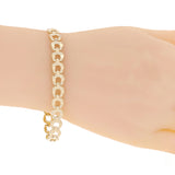 14k Yellow Gold Solid Nugget Horse Shoe Link Bracelet 7" 8mm 11.7 grams - 7" 11.7 grams