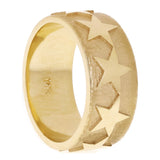 14k Yellow Gold Solid 3D Star Ring Band Size 8 8.7mm 10.2 grams