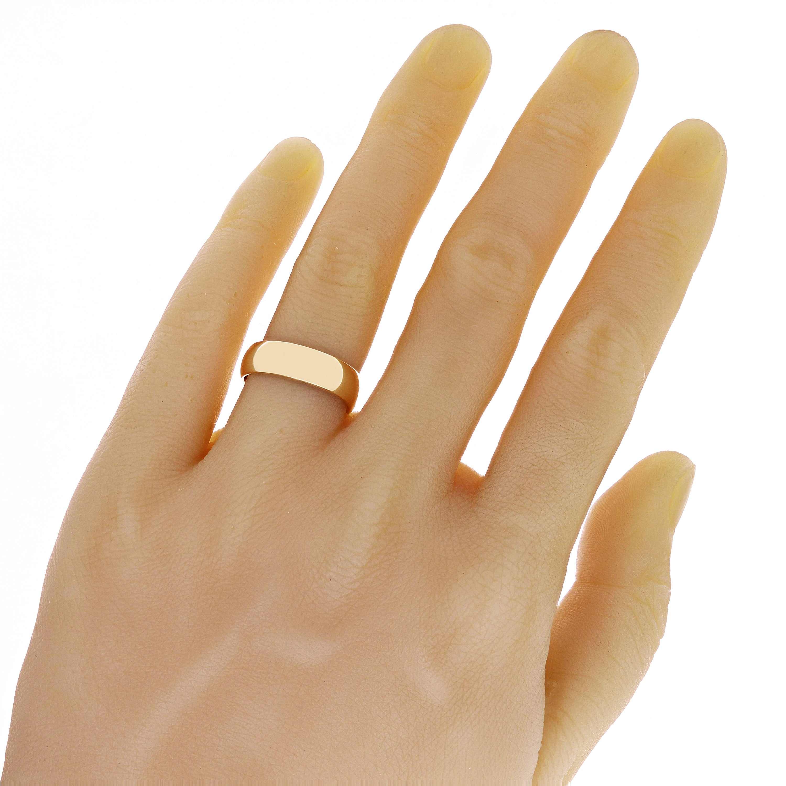 14k Yellow Gold Comfort Fit Plain Wedding Band Ring 6mm Size 13 - Yellow,6mm Ring Size 13