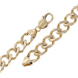 14k Yellow Gold Solid Square Curb Link Chain Bracelet 10.3mm 7" 34.9 grams - 7"