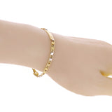 Italian 14k Two Tone Gold Engravable Baby Kids ID Bracelet 7.25" 4.7mm 3.4 grams