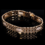 Men's 14k Yellow Gold 0.70ctw Diamond Watch Link Bracelet 8.5" 10.8mm 35 grams - Yellow  8.5"  10.8mm  0.7ctw  35grams