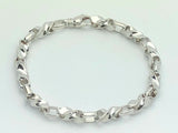 Men's 14k White Gold Handmade Fashion Link Bracelet 9" 6.5mm 37.7 grams