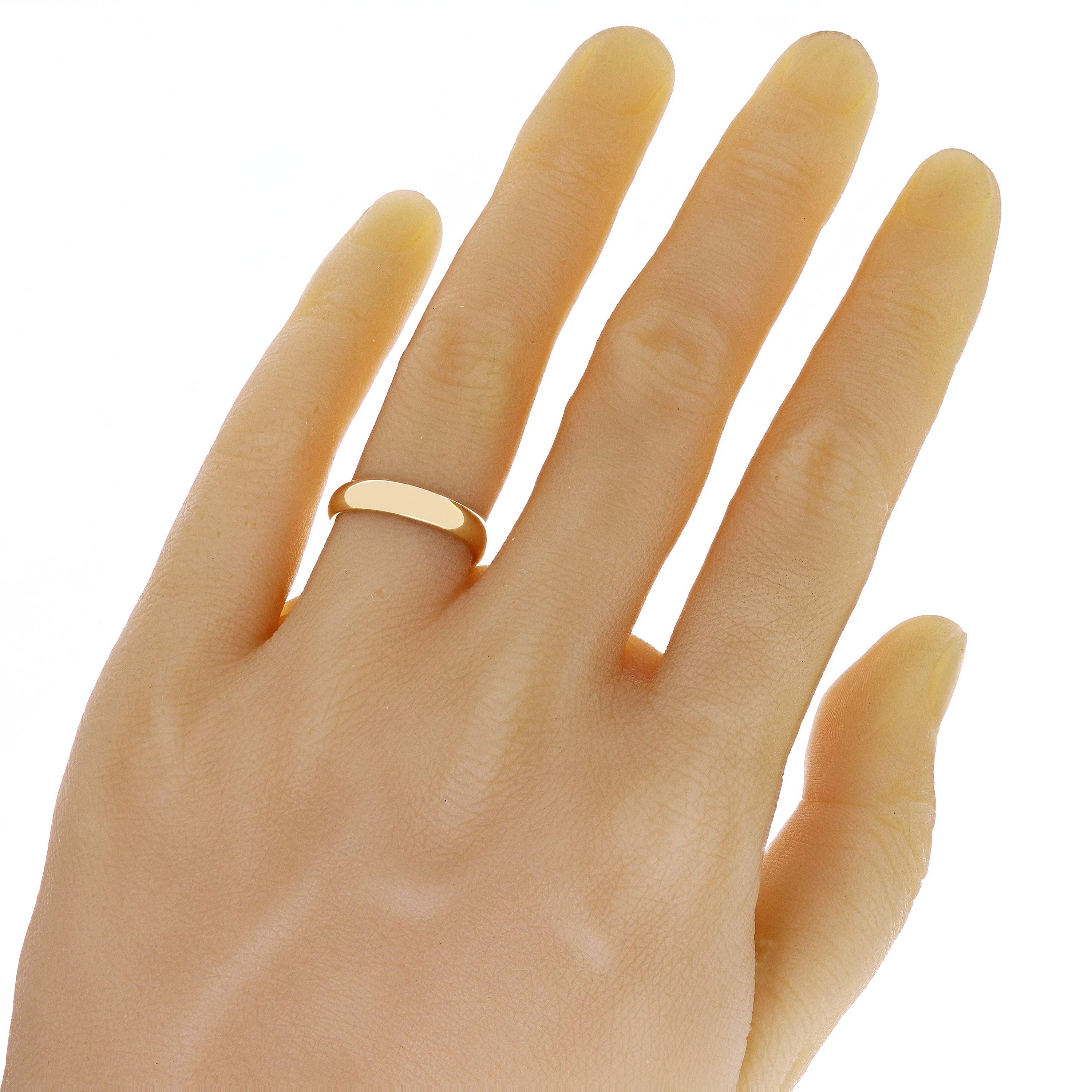 14k Yellow Gold Comfort Fit Plain Wedding Band Ring 4mm Size 6 - Yellow,4mm Ring Size 6