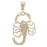 10k Yellow Gold Diamond Cut Scorpion Insect Charm Pendant 1.9" 5 grams
