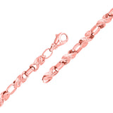 14k White Gold Solid Handmade Fashion Link Bracelet 7.5" 6.5mm 31.4 grams - White,7.5" 31.4 grams