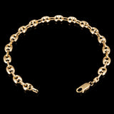 Italian 14k Yellow Gold Fancy 3D Hollow Puff Gucci Link Bracelet 8" 6.3mm 6.3g - 8" 6.3mm