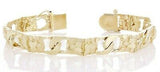 10k Yellow Gold Solid Cuban & Nugget Link Bracelet 8.5" 9mm 20 grams