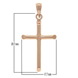14k Rose Gold Plain Cross Religious Charm Pendant Small - Rose,Small