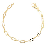 Italian 14k Yellow Gold Paper Clip Links Necklace, Bracelet & Earrings Set 10.5 grams