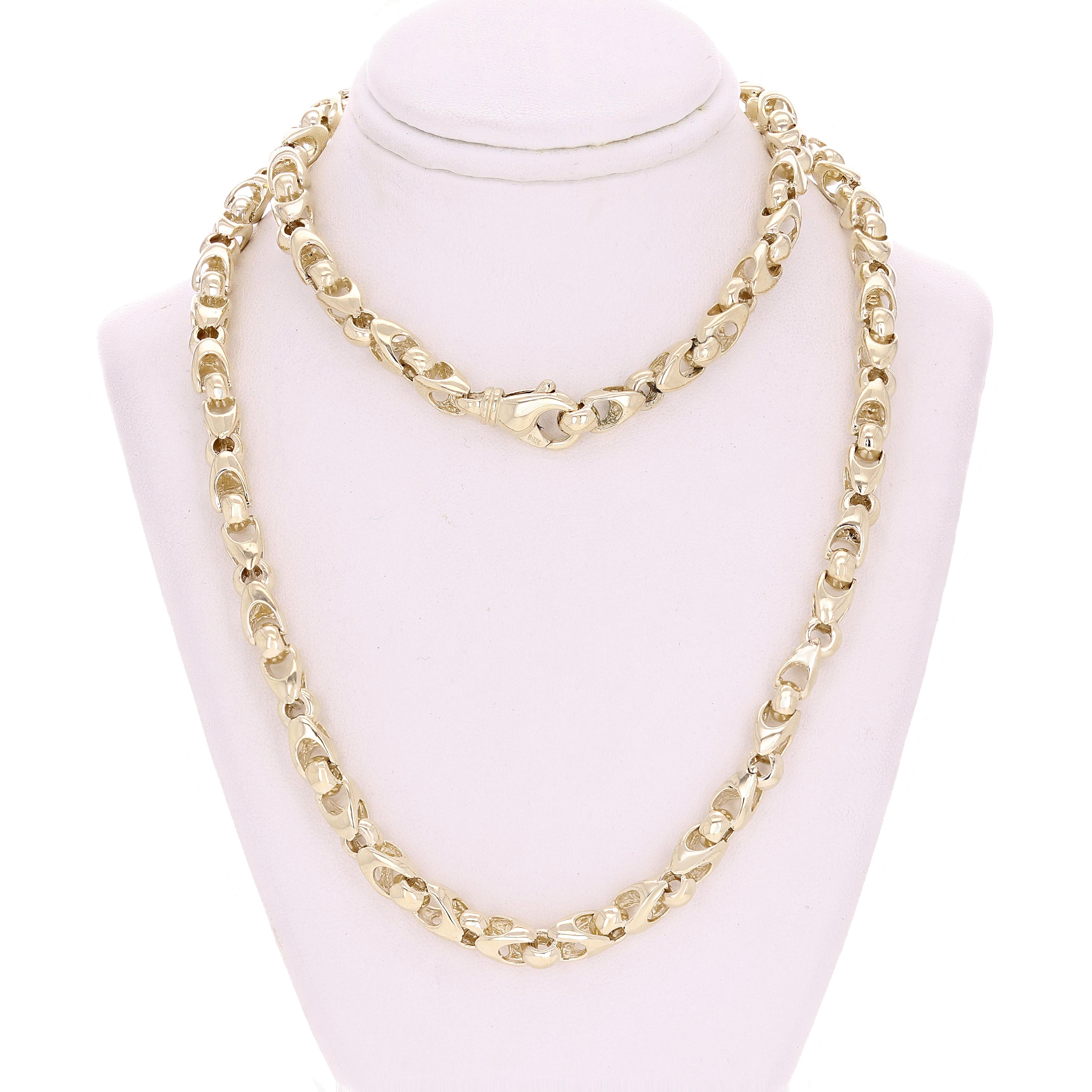 14k Yellow Gold Handmade Fashion Link Necklace 16" 6.56mm 46.4grams - Yellow,16"