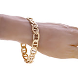 10k Yellow Gold Solid Concave Mariner Gucci Chain Bracelet 7.5" 12mm 37.5 grams - 7.5"