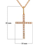 14k Rose Gold Diamond Cross Pendant - Rose