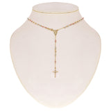 Italian 14k Tri Color Gold Miraculous Medal Rosary Necklace 26" 4mm 9 grams