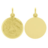 Italian 14k Yellow Gold Baptism Medal Charm Pendant 1" 2.9 grams