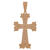 14k Rose Gold Khachkar Armenian Cross Charm Pendant 4.6 grams - Rose
