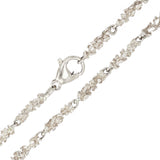 10k White Gold Solid Nugget Link Necklace 20" 4mm 22.3 grams - White,20"