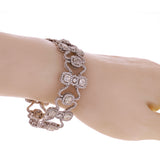 18k White Gold Fancy Shape Designer13.50ct Diamond Bracelet 7.5"