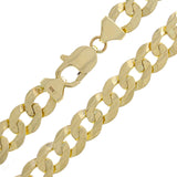 10k Yellow Gold Solid Curb Cuban Link Chain Necklace 16" 9mm 30 grams - Yellow,16"