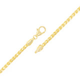 Italian 14k Yellow Gold Solid Diamond Cut Franco Chain Bracelet 7.5" 3mm 9.3 grams - 7.5" 9.3 grams