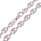10k White Gold Solid Puffy Gucci Mariner Chain Necklace 20" 11.7mm 110.2 grams - White,20"