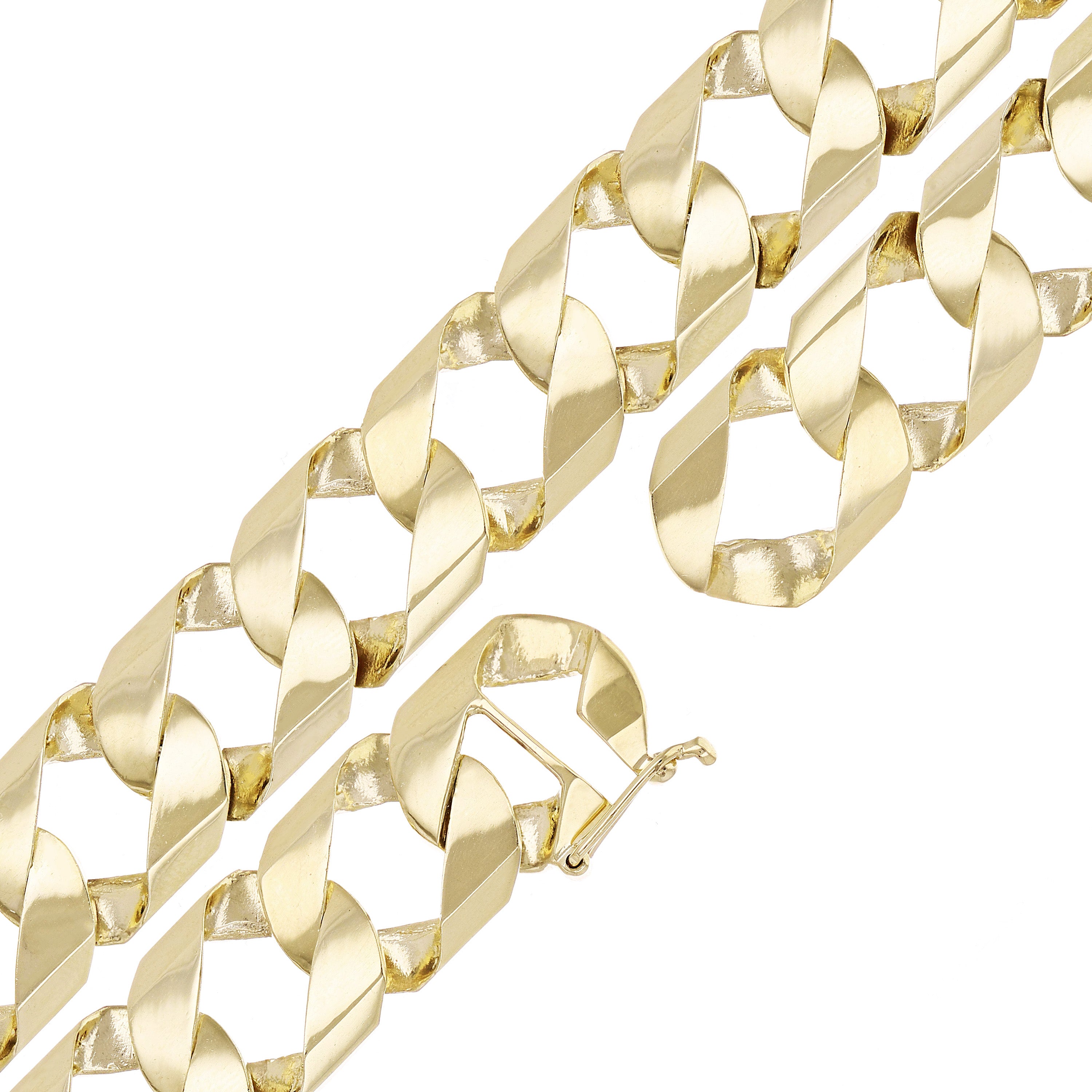 Men's 14k Yellow Gold Solid Cuban Chain Link Necklace 26" 13.8mm 127 grams