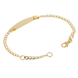 Italian 14k Two Tone Gold Engravable Baby Kids Cuban ID Bracelet 5.5" 2 grams