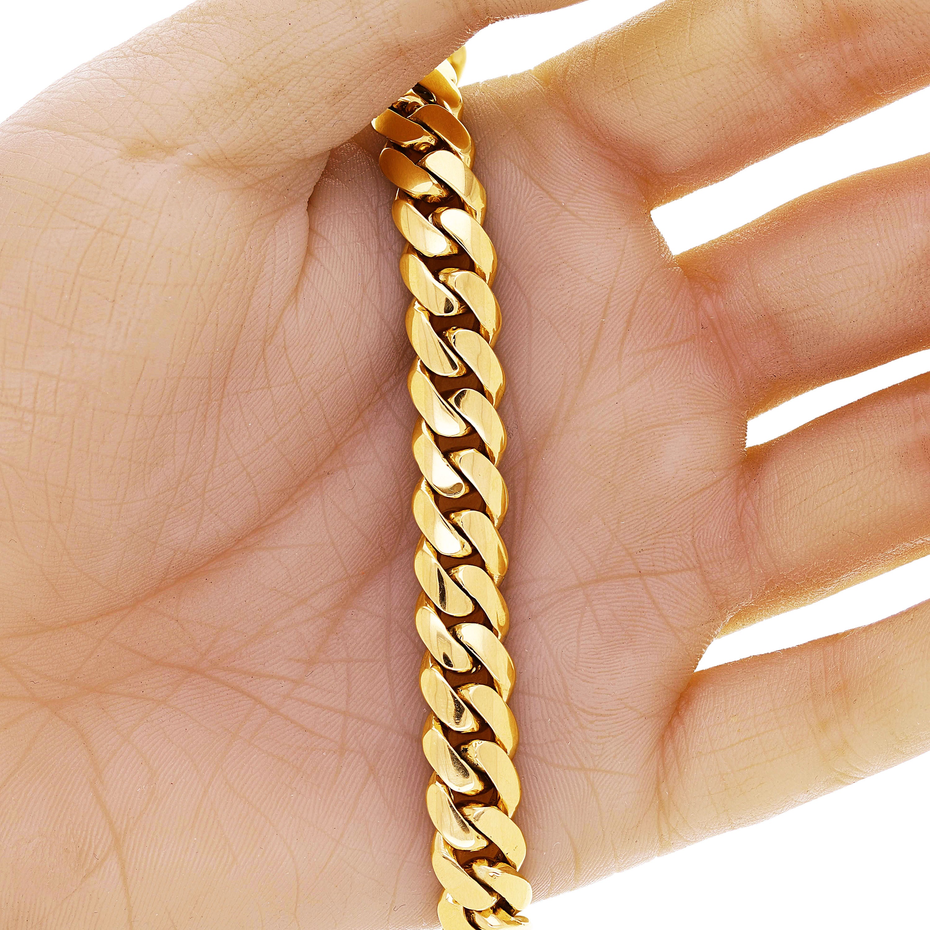 10k Yellow Gold Solid Miami Cuban Link Chain Bracelet 7" 9mm 39.7 grams - 7" 39.7 grams