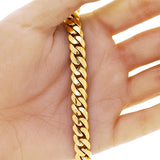 14k Yellow Gold Solid Miami Cuban Link Chain Bracelet 7" 9mm 44.6 grams - 7" 44.6 grams