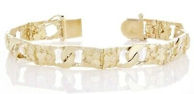 14k Yellow Gold Cuban Link Nugget Bracelet 8.5" 9mm 23.5 grams