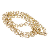 10k Yellow Gold Handmade Fashion Link Chain Necklace 20" 7mm 75.6 grams - 20"