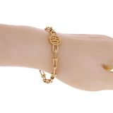 Italian 14k Yellow Gold U Shape Hardwear Bracelet LOVE with CZ 7.5" 7.3 grams - 7.5" 7.3 grams