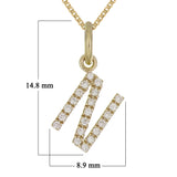 14k Yellow Gold Diamond Initial Letter N Charm Pendant Necklace 18" - Letter N,Yellow