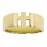 14k Yellow Gold Solid Simple Cross Ring Size 8 - 7.4mm 5.9 grams